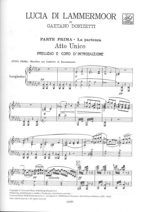 Lucia di Lammermoor - Vocal Score